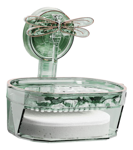 Caja De Jabón Con Ventosa, Soporte Para Esponja, Verde