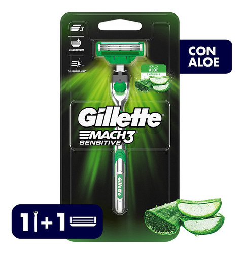 Gillette Mach3 Sensitive Máquina - Unidad a $32044