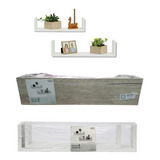 Organizador Estante Flotante Madera Set X 2 Pettish Online