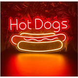 Letrero Led Neon Hot Dogs Completos 80*48cm Luminoso