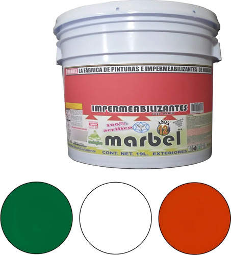 Impermeabilizante Aislante Marbel 12 Años 4 Litros 3 Colores | MercadoLibre