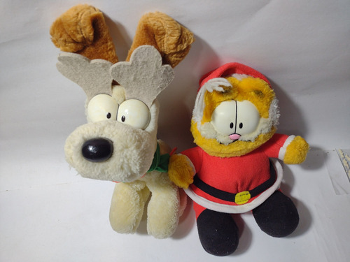 Set Peluches Navidad Garfield Y Odie Mcdonalds Vintage