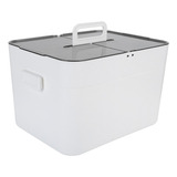 Caja De Almacenamiento Grande De Plástico Blanco De Oficina