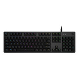 Teclado Gamer Logitech G Serie G G512 Qwerty Gx Blue Inglés Us Color Carbón Con Luz Rgb