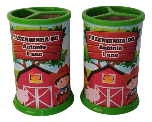 20 Porta Lápis Personalizados Fazendinha