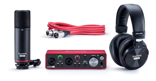 Interfaz De Audio Focusrite Scarlett 2i2 Studio Roja 3.ª Gnr Color Rojo/negro