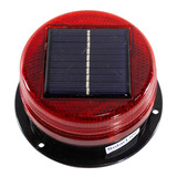 Baliza Led Con Panel Solar Y Batería Recargable Nl-s006 Roja