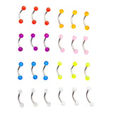 Piercing Mbb Acrilico Uv Color 1.2x6x3 Mix Colores 10 Und