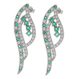 Aretes Plata 925  Y Esmeralda Ar232