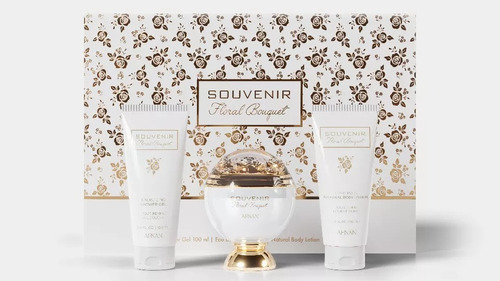 Souvenir Floral Bouquet Afnan X 3: Edp, Gel Ducha & Locion 