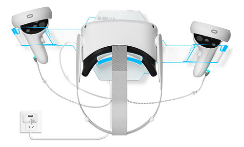 Hibloks Vr Wall Mount For Meta/oculus Quest 2, Rgb Led Vr St