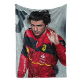 Cobija Frazada Polar Flannel Suave Sublimada F1 Carlos Sainz