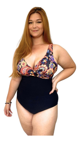 Maio Plus Size Transpassado Estampado Feminino Body Grande