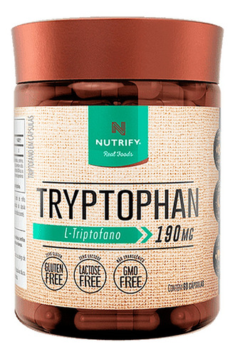 Tryptophan Suplemento L-triptofano Sorotonina 190mg -60 Cáps