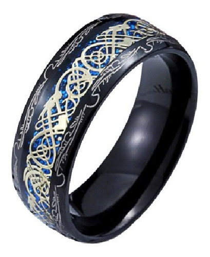 Anillo Dragón Patron Color Oro Acero Inoxidable Para Hombre