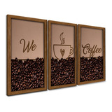 Quadro Café Expresso Cozinha Padaria Kit Decoração Xícaras