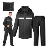 Impermeables Para Negro Motociclismo Lluvia Con Reflejantes