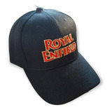 Gorra Royal Enfield Bordada Premium Gabardina Negra