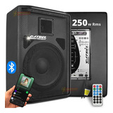 Caixa De Som Profissional Bluetooth 12 250w Rms Amplificada Cor Preto 110v/220v