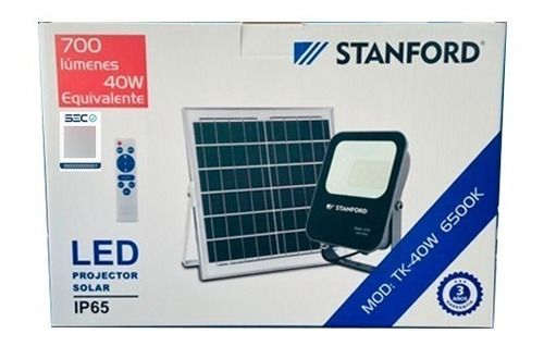 Foco  Led Solar 40w 6500k + Control Remoto Sec