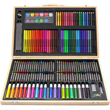 Set De Arte 180 Pcs Lapices Para Colorear Maleta De Madera