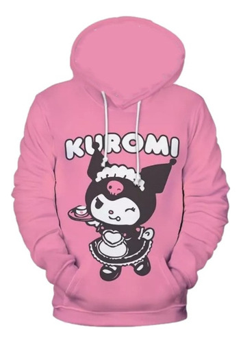 Sudadera De Estilo Casual Con Estampado Digital Kuromi Maid