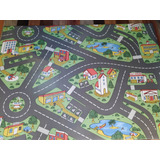 Alfombra Vinilica Infantil Autos Ruta 150 X 200 Lavabl Pista