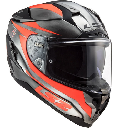 Casco Integral Ls2 Ff327 Challenger Cannon Gris/naranja