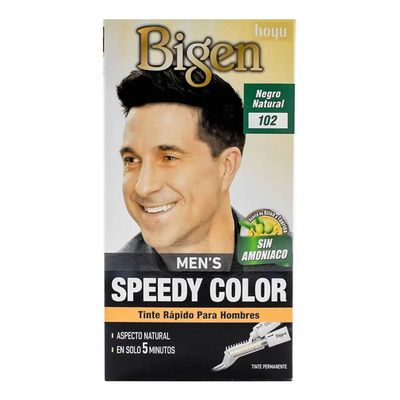 Tinte Permanente Bigen Men Speedy Color 102 Negro Natural Sin Amoníaco Cabello | Meses sin interés