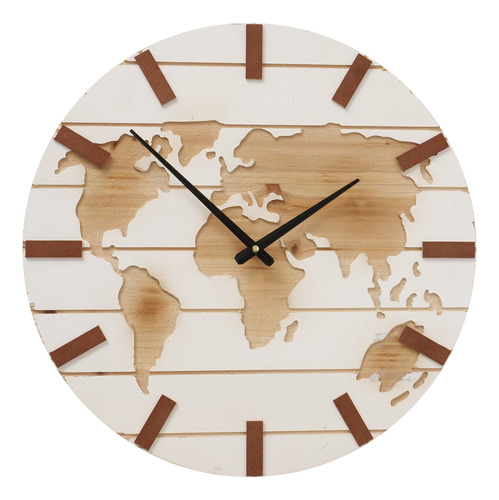 Modernist Home - Reloj De Arte Con Mapa Del Mundo, Paneles .
