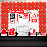 Kit Decoração De Festa You Tube Redes Sociais , Cenários