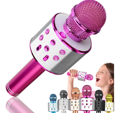 Microfone Bluetooth S/ Fio Youtuber Karaoke Cores Infantil