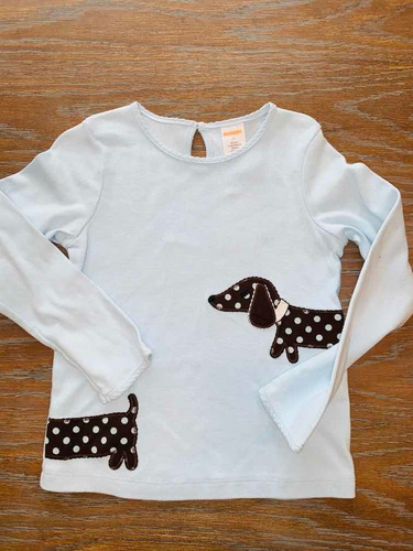 Remera Mangas Largas Celeste Perro Talle 4 Gymboree