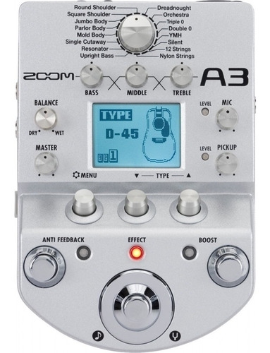 Pedalera P/ Acustica Zoom A3 - Modelado Acusticas Y Efectos