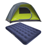 Barraca Camping 4 Pessoas Coleman + Colchao Inflavel Casal