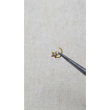 Aro Nariz Piercing Oro 18k Con Cristal Swarovski Blanco