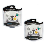 Set De 2 Controles Blancos Con Cable Cirka, Para Nintendo