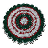 Toalha Redonda Decorativa De Crochê  De Natal , Feito À Mão 