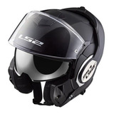 Capacete Para Moto  Escamoteável Ls2  Valiant Ff399  Matt Black Solid Tamanho M 