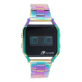 Reloj Pulsera Digital Acero Inoxidable Con Alarma Y Luz 