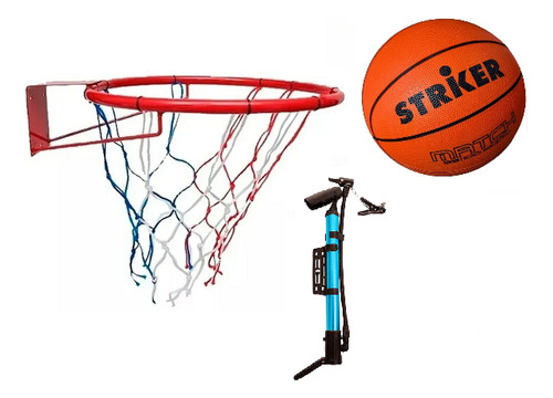 Aro Basquet N5 + Red + Pelota Nº3 Striker + Inflador + Envio