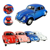 Kit 4 Fusca Carrinho Miniatura De Ferro Porta Capô Clássico