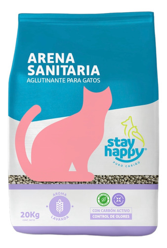 Arena Sanitaria Ecológica De Gatos Stay Happy 20 Kg Aromas