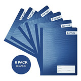Cuaderno Profesional Blanco Cosido 100 Hojas 6-pack Ferrini Color Azul