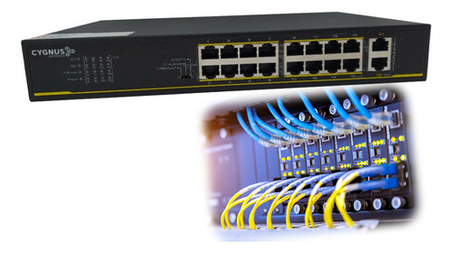 Switch Poe/poe 16 Downlink 100/2 Uplink 1000 Ethernet 135w