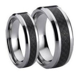 Set De Anillos 8 Mm Para Hombre 6 Mm Damas