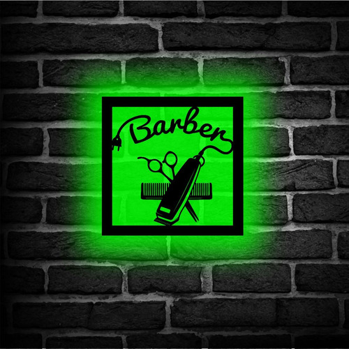 Cuadro Retroiluminado Led Barber Barberia Peluquería