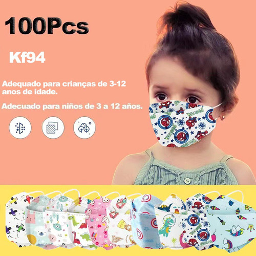 100 Máscaras De Seguridad For Niños Kf94.
