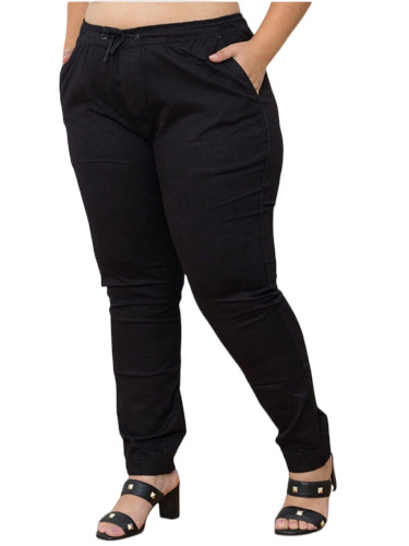 Calça Jogger Feminina Sarja Premium Plus Elástico Na Cintura