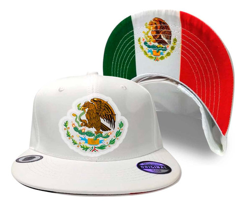 Gorra Plana México Aguila Emblema Escudo Y Bandera